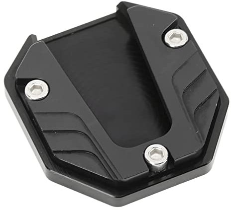 Motorrad Seitenständer Platte Pad, Aluminium Legierung Motorrad Kickstandverlängerung Fuß Seitenständer, Motorrad Seitenständer Verlängerungsplatte für Allgemein (Schwarz)