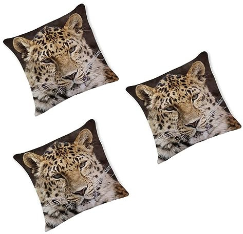 TOPBATHY 3pcs Ochre Pillowcase Square Cover Decorative Throw Cushion for Living Office Animal Pattern Pillowcase