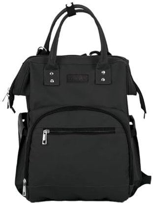 Tinéo - Windel-Rucksack - Wasserfest - 26x40x17 cm - Schwarz