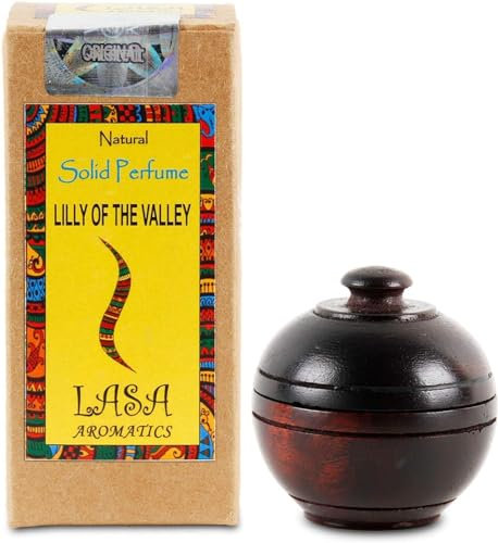 RSGM Lasa Aromatics Natural Lily of the Valley Solid Perfume in Wooden Jar for Unisex - 6 gm