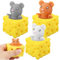 3 Stücke Cartoon Mouse Squeeze, Cartoon Hamster Squeeze Toy, Käse Spielzeug, Simulation Mäuse Stressabbau Spielzeug, Dekompressionsspielzeug für Kinder, Käse Mäuse Tassen