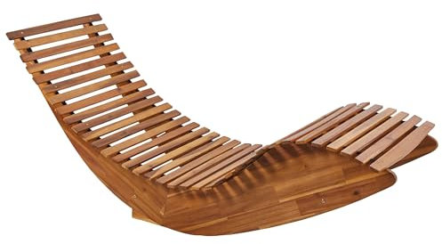 Beliani Gartenliege aus Akazienholz, rustikales Design, hochwertiges und witterungsbeständiges Material, pflegeleicht.