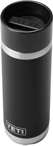 YETI Rambler Hotshot Bottle, Vacuum Insulated Stainless Steel Bottle with Hotshot Cap, Black, 18 oz (532 ml)