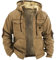 Cocila Flash Deals of The Day Men's Winter Plus Velvet Thickened Double Pocket Western Cowboy 3D Printed Hooded Brown Warm Cotton Jacket Puffy Coat for Men Mens Military T Warehouse Deals Clearance