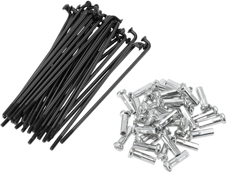 Motoforti Radios Bici 36Pcs Acero Carbono 14G 74mm Negro