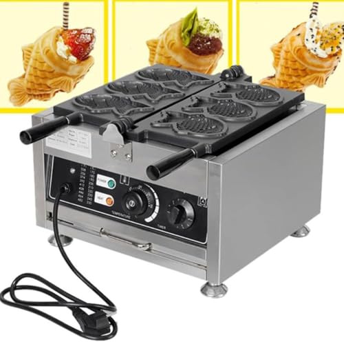 Gaufrier, 1550w Électrique Taiyaki Maker, 50-300℃ Contrôle De La Température, Confiture Commerciale Ou Glace Gaufrier, Revêtement Antiadhésif, Acier Inoxydable Taiyaki Maker, Commercial Ready
