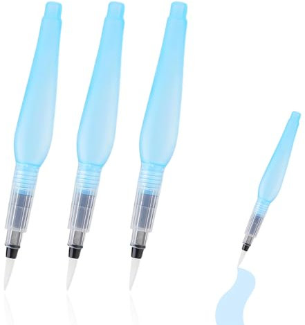 3 Pcs Pinceau Aquarelle Reserve d'eau, Pinceau Reservoir Eau, Peinture d'eau Brosse, Pinceaux Aquarelle à Reserve d'eau Rechargeables, Stylo Pinceau a Reservoir avec Pointe Ronde et Plate