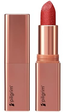 Pilgrim Glitter Lipstick for Women 4.2gm Dubai Luxe Lifestyle - Jumeirah Jewel Shade Lipstick Infused with Vitamin E & Olive Oil Glitter Formula with Matte Finish Non Drying All Skin Types