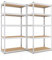 baudim - 2er-Set 180x70x30 cm Schwerlastregal/Steckregal verzinkt mit 5 MDF-Böden je 175 kg Tragkraft, Metallregal, Garagenregal oder Lagerregal, Kellerregal, Werkstattregal