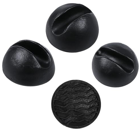 Lot de 4 protections de pieds en épingle à cheveux, convient pour chaise et table de 1,9 cm en caoutchouc noir rond - Protections de sol en caoutchouc antidérapant