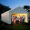 arvioo Pavillon mit 2 Seitenwände & 2 Eingänge, schaffen eine temporäre Raumlösung, 4 x 8 m XXXL Zeltgarage Lagerzelt Weidezelt Gerätezelt Winterfest Windschutz Wasserdicht, aus Stahl & PE-Plane (Weiß