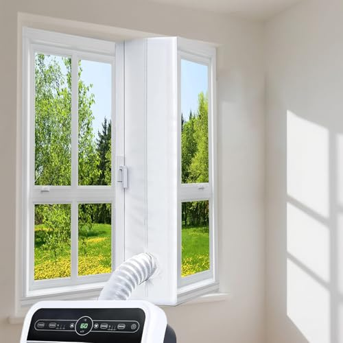 Kit Calfeutrage Climatiseur, 400CM Joint de Fenetre pour Climatiseur Mobile | Double Fermeture Éclair, Calfeutrage Fenetre Clim avec Les Unités de Climatisation Mobiles et Sèche-Linger, Blanc