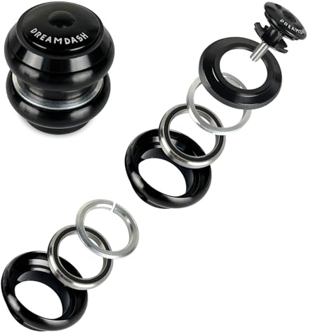DREAMDASH EC 1-1/8 Bike Headset EC28.6/34 EC34/30 Double Sealed Cartridge Bearings Aluminium Headsets for MTB, Road Bike, E-Bike and Urban Bike Bicycle