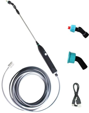 Electric Sprinkler, Telescopic Hand Sprinkler with Load, Type C, Comfortable Electric Irrigation Handle with Multiple Sprinklers for Lawn, Vegetables, Flowers, Vert