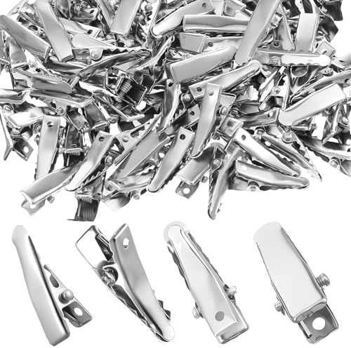Lot De 150 Pinces Crocodile Cheveux En Métal De 25 Mm, Pince Plate Cheveux, Pince Cheveux Crocodile Pour La Fabrication De Nœuds, Mini Pinces De Coiffure Diy, Petites Pinces Crocodiles