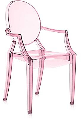 Kartell Ghost Stuhl Lou, rosa transparent, 39 x 37 x 63 cm
