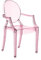 Kartell Ghost Stuhl Lou, rosa transparent, 39 x 37 x 63 cm