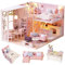 CUTEROOM Maison Miniature a Construire, Miniature avec des Meubles de Maison de poupée, kit DIY Dollhouse en Bois Ainsi Que Mouvement de la Musique