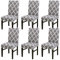 LiveGo Dining Chair Covers Set of 6,Stretch Dining Chair Protective Printed Slipcovers,Elastic Removable Washable Chair Protector Seat Covers for Dining Room Banquet Party Home Decor(Grey+white, 6PCS)
