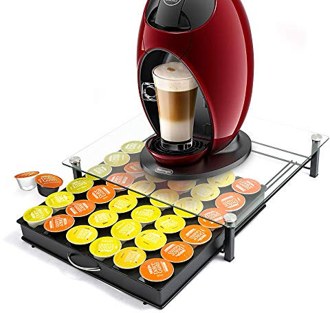 HiveNets Dolce Gusto Kaffee Kapselhalter Kapselständer Kapseln Hartglas Schubladen Organiser für 36 Stück