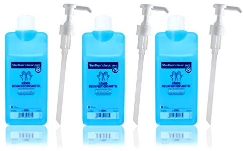 Horn Medical Dosierpumpen (3 Stück) mit Sterillium Classic PURE Händedesinfektionsmittel (3 x 1000 ml)