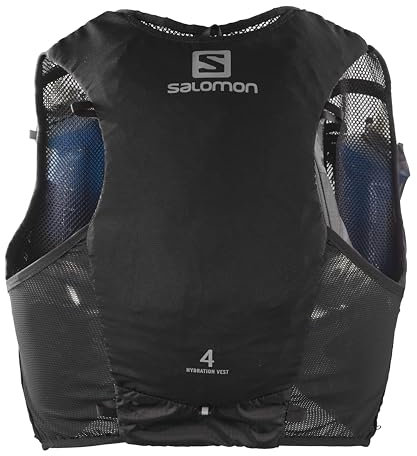 Salomon Adv Hydra Vest 4 Unisex Hydrationsweste Trail running Wandern MTB, Komfort und Stabilität, Schneller Zugriff auf Flüssigkeitszufuhr, Einfaches Design, Schwarz, L