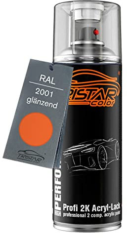 TRISTARcolor RAL 2001 Rotorange glänzend 2K Acryl Spraydose Sprühdose Spritzlack Sprühlack 400 ml schnelltrocknend