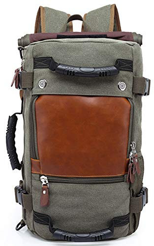 Laptop Rucksack, Grosse Kapazität, Multifunktion, Kann diagonal tragbar Sein, Retro Hochschulgeschäftsreise, die das Kampieren wandert Rucksack, 48 * 30 * 18 cm (Green)