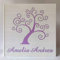 Album fotografico in tela di lino albero della vita con nome regalo prima comunione cresima famiglia matrimonio