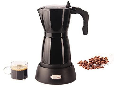 Lihuzmd Moka Express Espresso Maker, Electric moka pot coffee machine for 6 people automatic moka pot with heat preservation bMocha coffee maker