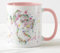Vixar Frog Dancing Watercolour Rainbow Art Coloured Mug Cup Gift Birthday Work Office Christmas Tea Coffee (Pink)