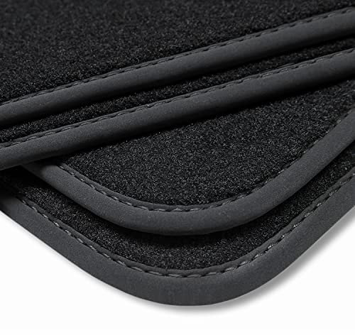 teileplus24 BV628 Velours Fußmatten kompatibel mit Mercedes-Benz EQC N293 2019- Trittschutz Fahrermatte, Naht:Schwarz