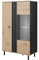 Furniture24 Vitrine Madis Vitrinenschrank Schrank Wohnzimmerschrank 2 türiger, Artisan Eiche/Anthrazite, 90x149x40