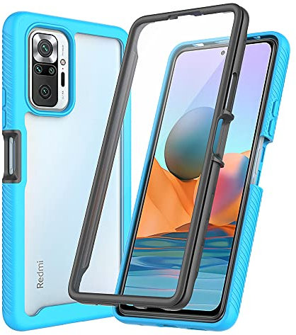 XINNI Coque pour Xiaomi Redmi Note 10 Pro/Max Antichoc Housse avec Protège écran, 360 Degrés Full Body Etui Solide Double Face Bumper Portable Transparent Housse