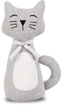 SANFERGE Niedlicher dekorativer Türstopper für Zuhause und Büro, Boden-Türstopper, Stofftier, gewichtete schwere Wandschutz, graue Katze