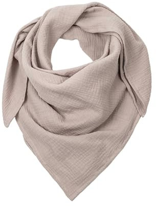 Neu hutch&putch Musselin-Halstuch Unisex 135cmx135cm - Dreieckstuch Erwachsene aus Bio Baumwolle - Schal für Erwachsene - weiches Musselin Halstuch (Stein)
