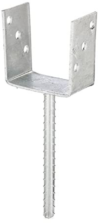 siwitec U-Pfostenträger mit Betonanker, Riffelstahl, 101 mm breit, CE-Kennzeichnung, feuerverzinktem Stahl zum Einbetonieren, U Profil Stahl, Bodenanker, Balkenschuh, U Winkel Halterung, U Stahl