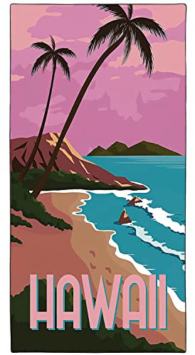 Rstick Hawaii Beach Towel Oversized 36x72 Quick Dry Sand Free Coconut Palm Tree Beach Towels Soft Lightweight Microfiber Towels for Swim Pool Camping Travel