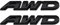 2 pezzi in metallo cromato piccolo AWD lettera emblema 4wd Off Road Logo SUV Auto Racing All Wheel Drive Badge Sticker (nero)
