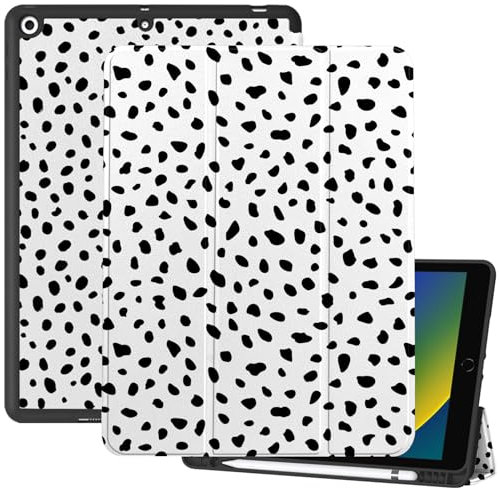 Deokke Kompatibel mit iPad 25,9 cm (10,2 Zoll), 9. / 8. / 7. Generation (2021/2020/2019) mit Stifthalter, weiche TPU-Rückseite, automatische Sleep/Wake-Abdeckung, niedlich, ästhetisch für Mädchen und