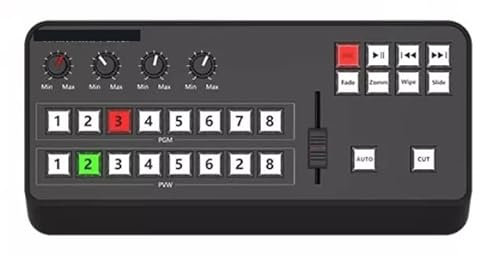 Mini mezclador de vídeo, conmutador profesional, Video Mini Switcher Panel de control MIDI2.0 Panel de control de grabación de video for transmisiones de TV con amplia compatibilidad, fácil de configu