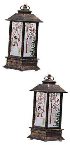 Garneck 2stücke Weihnachtliche Laterne Mit Batteriebetrieb Dekorative Tischlampe Im Vintage-Stil Zufällige Designs Oder Weihnachtsmann Für Festliche Anlässe Und Winterliche Dekoration