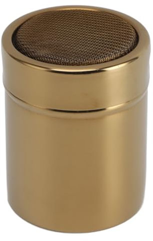 Coctelera De Dragado De Acero Inoxidable, Dispensador De Azúcar En Polvo De Malla Fina, Coctelera De Azúcar En Polvo Con Tapa, Salero Y Pimentero Dorado Para Cocina