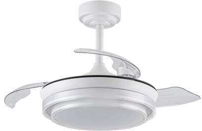 Ventilador LED aspas retráctiles Lander Mini Blanco 46W 5520 Lm CCT