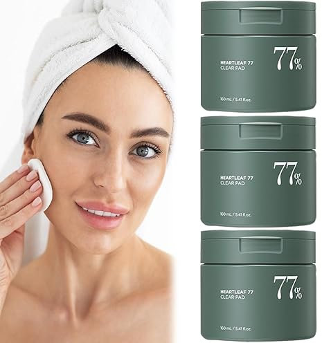Heartleaf 77 Toner-Pad 70 Blatt, 2024 Neu PHA-Pflegepad für abgestorbene Haut, Tägliches Toner-Peeling mit niedrigem pH-Wert (3PC)
