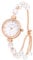 JewelryWe Damenuhr Perlen Uhren Damen: 30m Wasserdicht Analog Quarz Armbanduhr Edelstahl Verstellbar Perlenarmband Klein Schmal Lässige Uhr Rosegold Geschenk für Frau Freundin Mutter