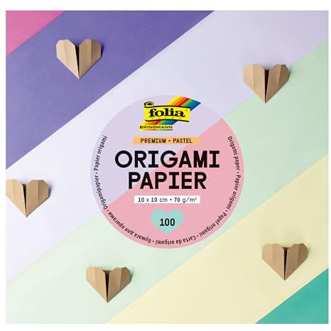 folia 89910 - Premium dépliants 70g/m², Pastell, 10 x 10 cm, 100 Feuilles en 10 Couleurs différentes, pour bricoler, décorer et orner