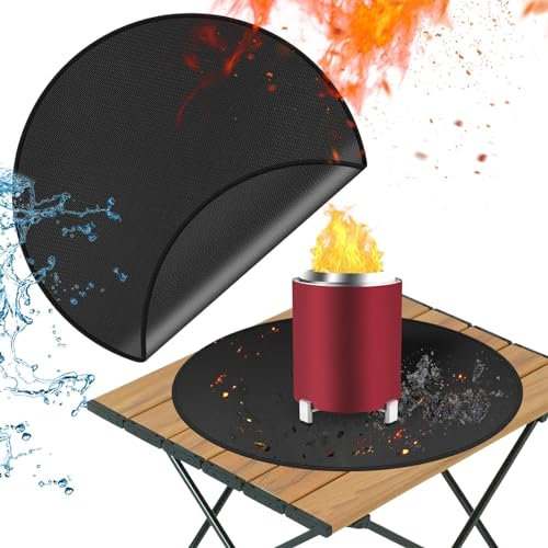 Alfombra IgníFuga, 18 Alfombrilla Chimenea, Fire Pit Mat, Redondo Chimenea Alfombrilla, Alfombra Barbacoa Exterior, Alfombra de BBQ, para Cocina, Chimenea, Camping, Parrilla