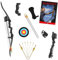 BSW-Flitzebogen Recurvebogenset - 20 lbs, für Kinder 8-14 Jahre, Anfängerbogen Set wählbar (Set + Schwarz)