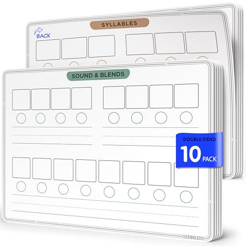 SCRIBBLEDO Sounds & Blends trocken abwischbare Blätter, 22,9 x 30,5 cm, Phonik, Lernen, Englische Silbe, Sprache, Kunst, Lesen, Buchstaben, Übung für Zuhause, Lehrer, Studenten, Zubehör,